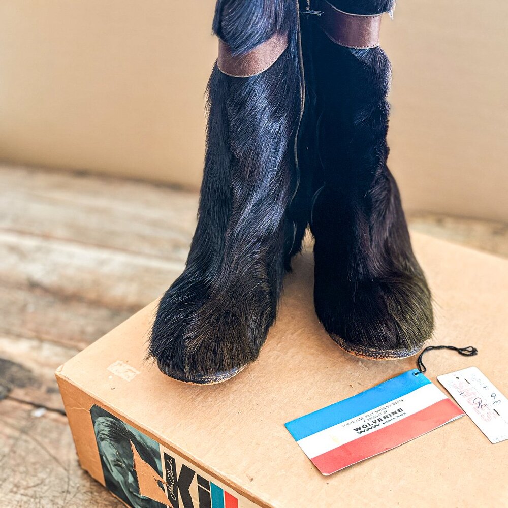 RARE with box! Vintage 1970s Killy Après-Ski Fur Boots by Wolverine 8 9